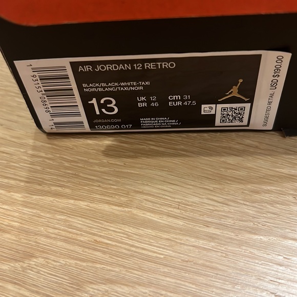Air Jordan Reverse Taxi 12s - size 13 - Picture 4 of 5